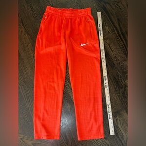 Nike men’s medium Orange Joggers dri-fit drawstring zip bottom